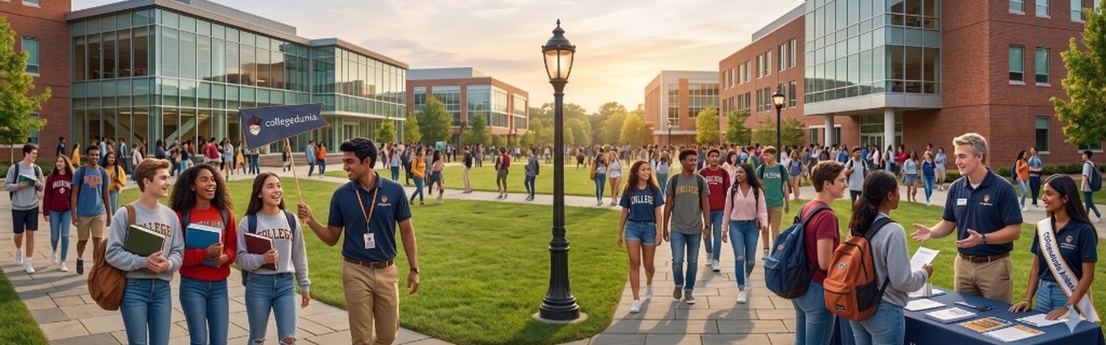 Students on a college campus